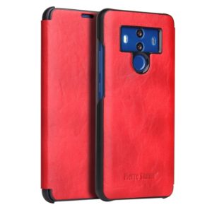 Fierre Shann Crazy Horse Texture Horizontal Flip PU Leather Case for Huawei Mate 10 Pro, with Smart View Window & Sleep Wake-up Function (Red) (OEM)
