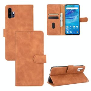 For UMIDIGI F2 Solid Color Skin Feel Magnetic Buckle Horizontal Flip Calf Texture PU Leather Case with Holder & Card Slots & Wallet(Brown) (OEM)