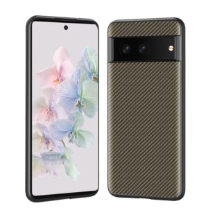 For Google Pixel 7 Pro 5G Ultra-thin Carbon Fiber Texture Printing Phone Case(Gold) (OEM)
