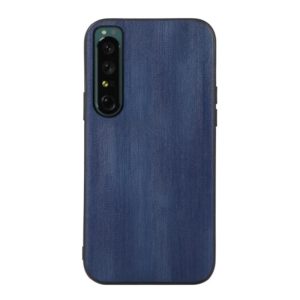 For Sony Xperia 1 IV Yellow Cow Texture PU Phone Case(Blue) (OEM)