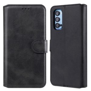 For OPPO Reno4 Pro 5G Classic Calf Texture PU + TPU Horizontal Flip Leather Case, with Holder & Card Slots & Wallet(Black) (OEM)