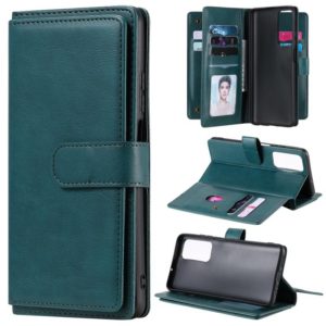 For Huawei Honor Play4 / Maimang 9 Multifunctional Magnetic Copper Buckle Horizontal Flip Solid Color Leather Case with 10 Card Slots & Wallet & Holder & Photo Frame(Dark Green) (OEM)