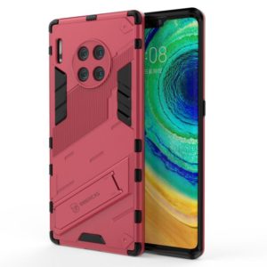 For Huawei Mate 30 Punk Armor 2 in 1 PC + TPU Shockproof Case with Invisible Holder(Rose Red) (OEM)