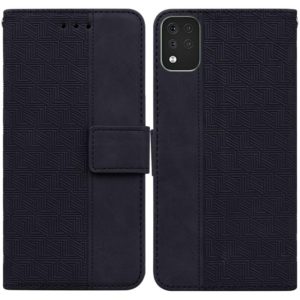 For LG K42 Geometric Embossed Leather Phone Case(Black) (OEM)