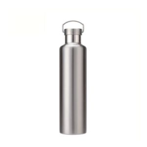 304 Vacuum Stainless Steel Vacuum Flask Double-Layer Large-Capacity Outdoor Water Bottle Mountaineering Sports Bottle, Capacity: 600ml(Steel Color) (OEM)