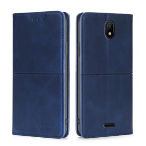 For Nokia C100 Cow Texture Magnetic Horizontal Flip Leather Phone Case(Blue) (OEM)