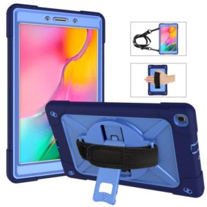 For Galaxy Tab A 8.0 (2019) T290 Contrast Color Silicone + PC Combination Case with Holder(Navy Blue + Blue) (OEM)