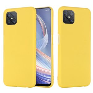 For OPPO A92s / Reno4 Z 5G Pure Color Liquid Silicone Shockproof Full Coverage Case(Yellow) (OEM)