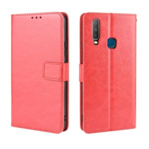 Retro Crazy Horse Texture Horizontal Flip Leather Case for Vivo Y17 / Y15 / Y3, with Holder & Card Slots & Photo Frame(Red) (OEM)