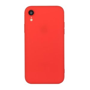 For iPhone XR Straight Edge Solid Color TPU Shockproof Case(Red) (OEM)