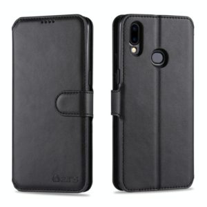 For Samsung Galaxy A10s AZNS Calf Texture Horizontal Flip Leather Case, with Holder & Card Slots & Wallet & Photo Frame(Black) (AZNS) (OEM)