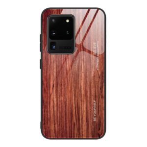 For Samsung Galaxy S20 Plus Wood Grain Glass Protective Case(M05) (OEM)
