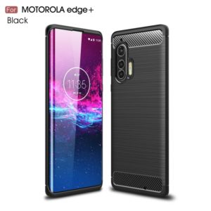 For Motorola Moto Edge Plus Brushed Texture Carbon Fiber TPU Case(Black) (OEM)