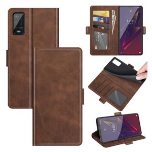 For Wiko Power U20 Dual-side Magnetic Buckle Horizontal Flip Leather Case with Holder & Card Slots & Wallet(Brown) (OEM)