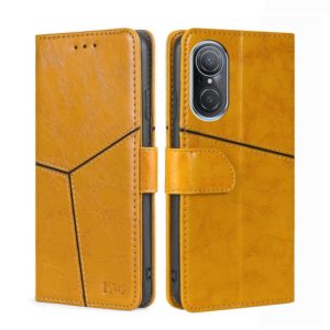 For Huawei Nova 9 SE 4G Geometric Stitching Horizontal Flip Leather Phone Case(Yellow) (OEM)