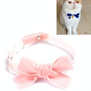 Velvet Bowknot Adjustable Pet Collar Cat Dog Rabbit Bow Tie Accessories, Size:S 17-30cm, Style:Bowknot(Pink) (OEM)