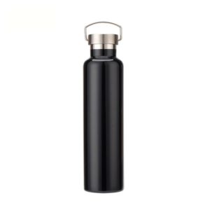 304 Vacuum Stainless Steel Vacuum Flask Double-Layer Large-Capacity Outdoor Water Bottle Mountaineering Sports Bottle, Capacity: 600ml(Black) (OEM)