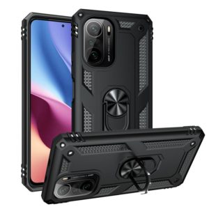 For Xiaomi Redmi K40 / K40 Pro Shockproof TPU + PC Protective Case with 360 Degree Rotating Holder(Black) (OEM)