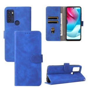 For Motorola Moto G60S Solid Color Skin Feel Magnetic Buckle Horizontal Flip PU Leather Case with Holder & Card Slots & Wallet(Blue) (OEM)