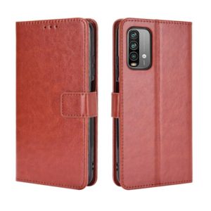 For Xiaomi Redmi 9T / 9 Power / Note 9 4G Retro Crazy Horse Texture Horizontal Flip Leather Case with Holder & Card Slots & Photo Frame(Brown) (OEM)