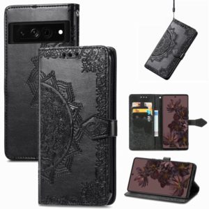 For Google Pixel 7 Pro Mandala Flower Embossed Leather Phone Case(Black) (OEM)