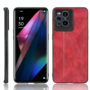 For OPPO Find X3 / Find X3 Pro Shockproof Sewing Cow Pattern Skin PC + PU + TPU Case(Red) (OEM)