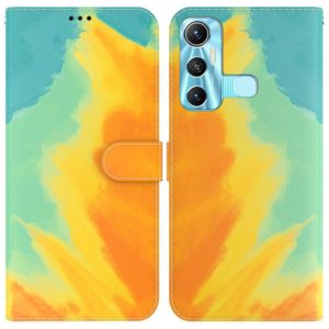 For Infinix Hot 11 X662 Watercolor Pattern Horizontal Flip Leather Phone Case(Autumn Leaf Color) (OEM)