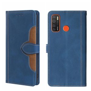 For Tecno Camon 15 / Camon 15 Air Skin Feel Straw Hat Magnetic Buckle Leather Phone Case(Blue) (OEM)