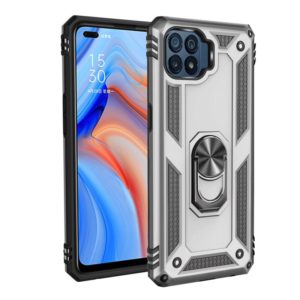 For OPPO Reno4 Lite Shockproof TPU + PC Protective Case with 360 Degree Rotating Holder(Silver) (OEM)