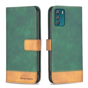 For Motorola Moto G42 4G BF11 Color Matching Skin Feel Leather Phone Case(Green) (OEM)