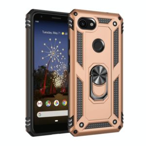 For Google Pixel 3a XL Shockproof TPU + PC Protective Case with 360 Degree Rotating Holder(Gold) (OEM)