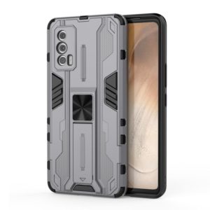 For vivo iQOO Neo5 Supersonic PC + TPU Shock-proof Case with Holder(Gray) (OEM)