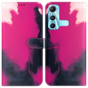 For Infinix Hot 11 X662 Watercolor Pattern Horizontal Flip Leather Phone Case(Berry Color) (OEM)