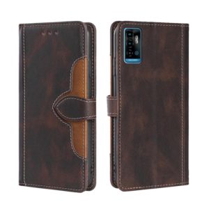 For ZTE Blabe A71 Skin Feel Straw Hat Magnetic Buckle Leather Phone Case(Brown) (OEM)
