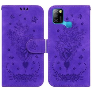 For Infinix Smart 5 X657 / Hot 10 Lite Butterfly Rose Embossed Leather Phone Case(Purple) (OEM)
