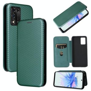 For ZTE Libero 5G II Carbon Fiber Texture Horizontal Flip Leather Phone Case(Green) (OEM)