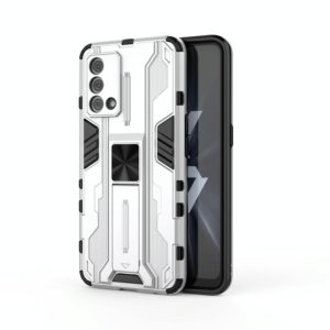 For OPPO K9 Supersonic PC + TPU Shock-proof Protective Case with Holder(Silver) (OEM)