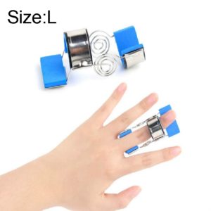 Stainless Steel Finger Exercise Finger Joint Orthosis Fracture Fixation Splint Active Straight Hand Protection Sleeve, Size:L(Blue) (OEM)