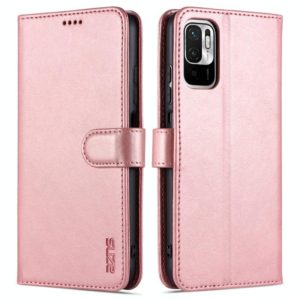 For Xiaomi Poco M3 Pro 5G AZNS Skin Feel Calf Texture Horizontal Flip Leather Case with Card Slots & Holder & Wallet(Rose Gold) (AZNS) (OEM)