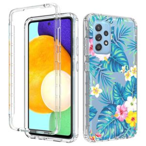 For Samsung Galaxy A52 5G / 4G 2 in 1 High Transparent Painted Shockproof PC + TPU Protective Case(Banana Leaf) (OEM)