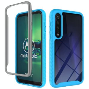 For Motorola Moto G8 Plus Starry Sky Solid Color Series Shockproof PC + TPU Protective Case(Light Blue) (OEM)