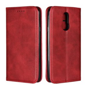 For LG Q7 Calf Texture Magnetic Horizontal Flip Leather Case with Holder & Card Slots & Wallet(Red) (OEM)
