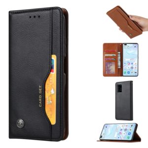 For Huawei P40 Pro Knead Skin Texture Horizontal Flip Leather Case with Photo Frame & Holder & Card Slots & Wallet(Black) (OEM)