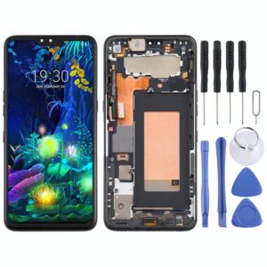 LCD Screen and Digitizer Full Assembly With Frame for LG V50 ThinQ 5G LM-V500 LM-V500N LM-V500EM LM-V500XM LM-V450PM LM-V450(Black) (OEM)