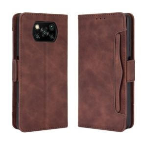 For Xiaomi Poco X3 Pro / Poco X3 / Poco X3 NFC Wallet Style Skin Feel Calf Pattern Leather Case with Separate Card Slot(Brown) (OEM)