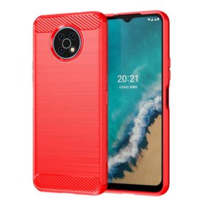 For Nokia G50 Brushed Texture Carbon Fiber TPU Phone Case(Red) (OEM)