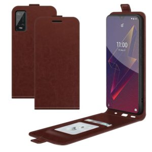 For wiko Power U20 R64 Texture Single Vertical Flip Leather Protective Case with Card Slots & Photo Frame(Brown) (OEM)