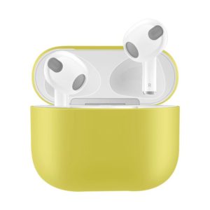 Solid Color Silicone Earphone Protective Case for AirPods 3(Yellow) (OEM)