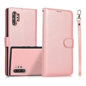 For Samsung Galaxy Note10+ Calf Texture 2 in 1 Detachable Magnetic Back Cover Horizontal Flip Leather Case with Holder & Card Slots & Wallet & Photo Frame(Rose Gold) (OEM)
