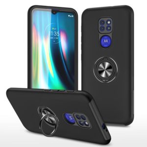 For Motorola Moto G9 / G9 Play PC + TPU Shockproof Magnetic Protective Case with Invisible Ring Holder(Black) (OEM)